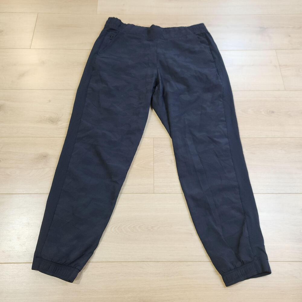 Athleta Brooklyn Camo Jogger Pants Womens 12 Blue Elastic Waist Pockets Stretch